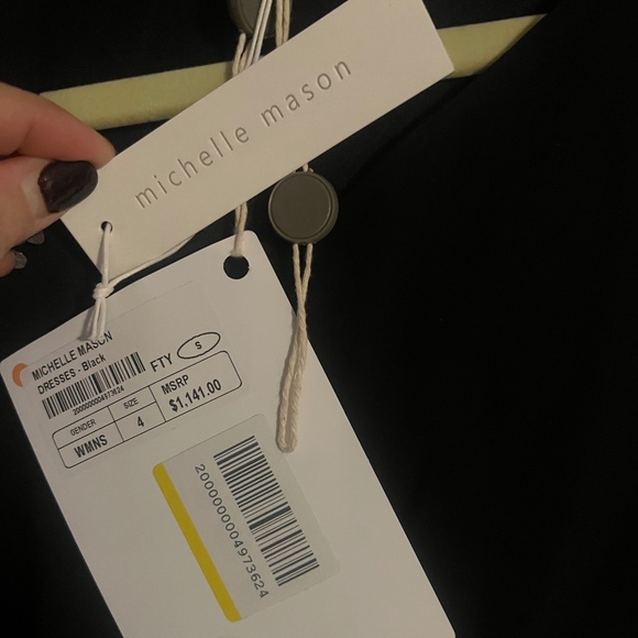 Michelle Mason asymmetrical black gown - Picture 4 of 11